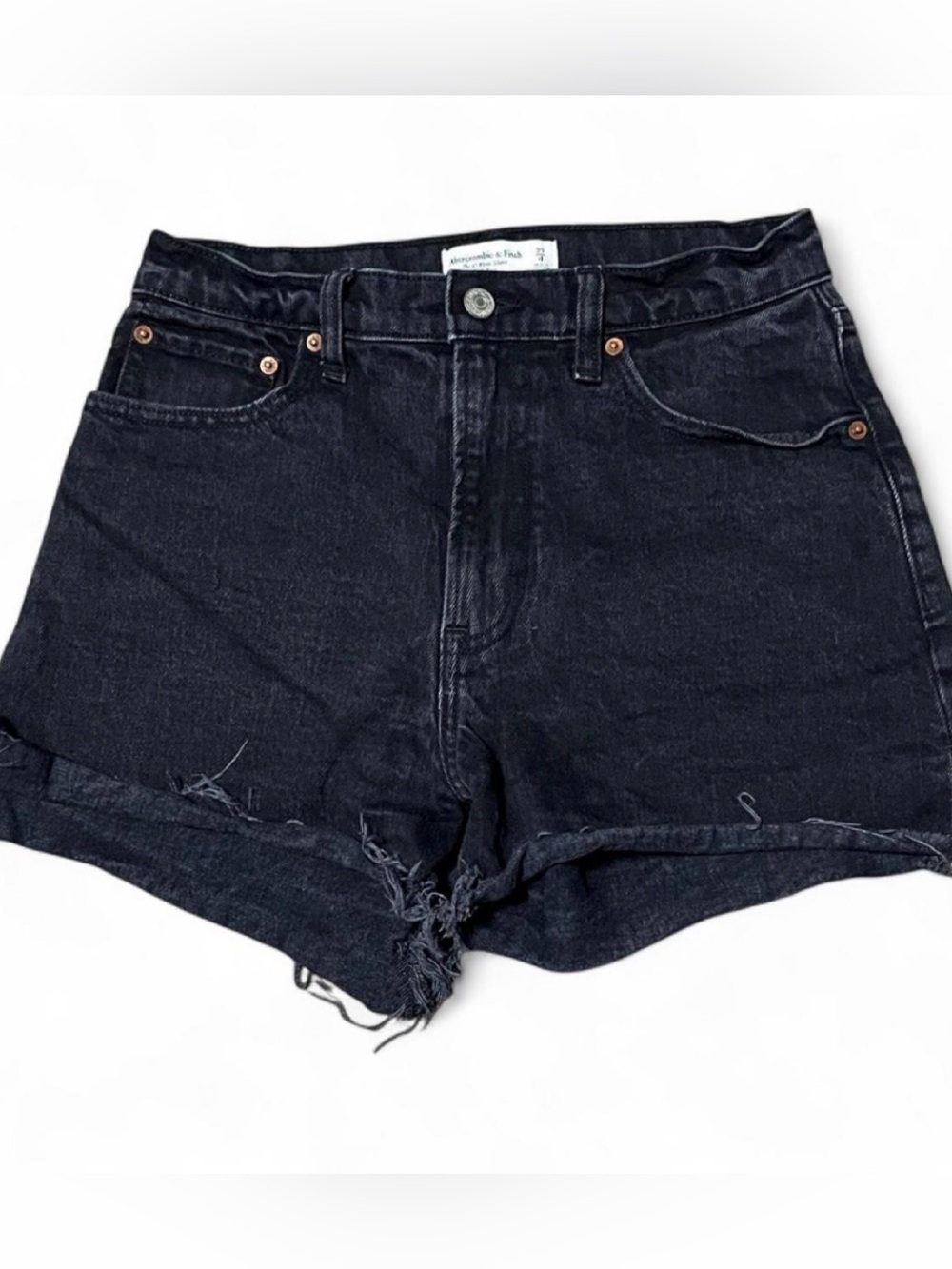 Abercrombie & Fitch Black High-Rise Mom Shorts